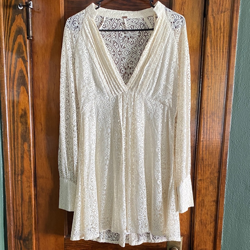 Free People Cream Lace Dress